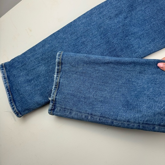 Zara Premium Denim Straight Leg Jeans Sz 4 Medium Wash High Rise - Picture 12 of 15